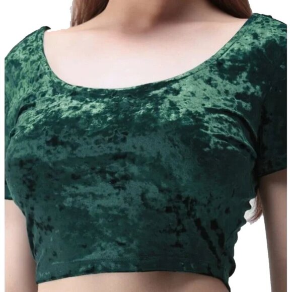 ❤️ 🆕 FOREVER 21 Crushed Velvet Crop Top size small - Picture 1 of 4